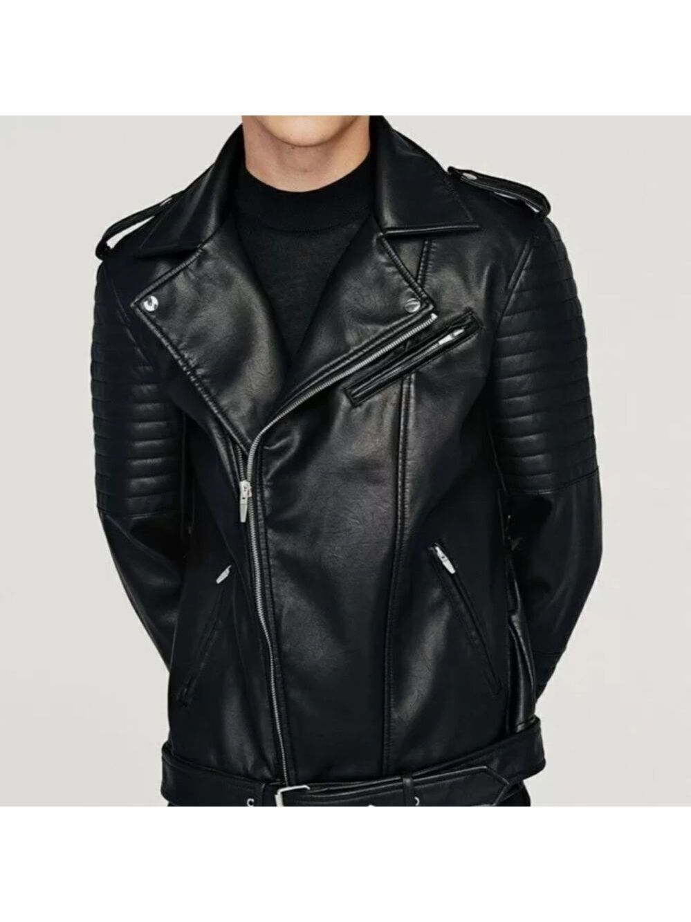 𝅺trafaluc Zara Biker Leather Jacket